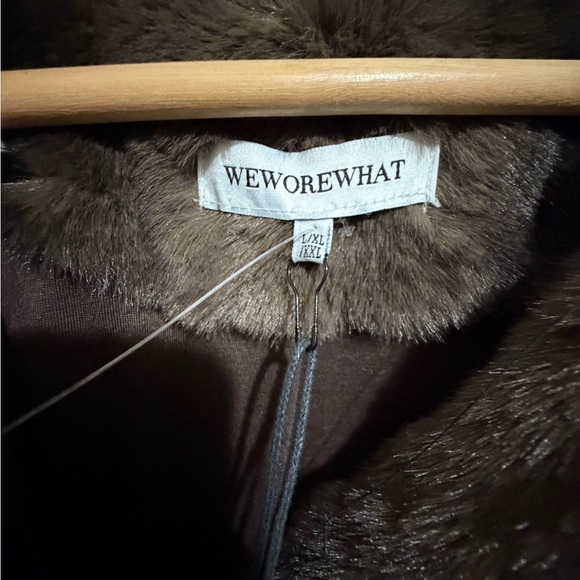 NEW! WeWoreWhat Brown Faux Fur Blazer Jacket - Picture 8 of 10